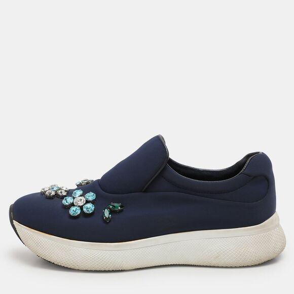 Prada Blue Nylon Catch Me If You Can Crystal Embellished Slip On Sneakers Size,New Products : American Fashion Style Bags On Sale